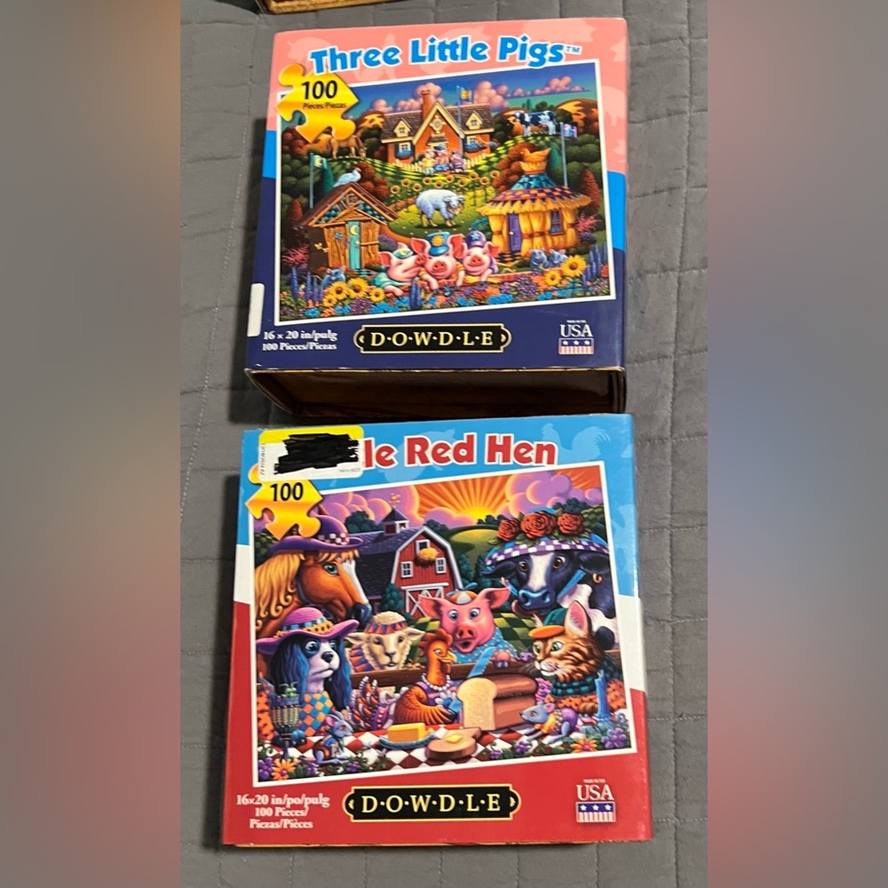 Dowdle 100 pc Puzzle Set - Three Little Pigs & Little Red Hen (2pcs) #10